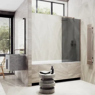 Шторка на ванну MaybahGlass MGV-89-2ш 90см бронза