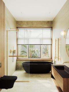 Душевая перегородка MaybahGlass MGD-726-3у 79см золото