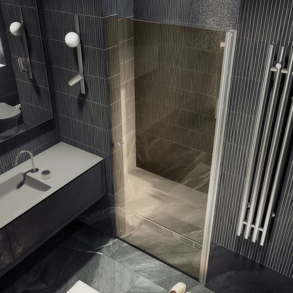 Душевая дверь MaybahGlass MGD-804-5 80см хром матовый