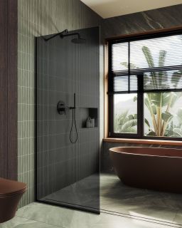 Душевая перегородка MaybahGlass MGD-698-6у 79см чёрный