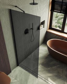 Душевая перегородка MaybahGlass MGD-698-6ш 79см чёрный