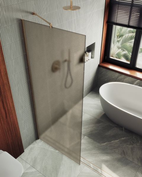 Душевая перегородка MaybahGlass MGD-697-2ш 79см бронза