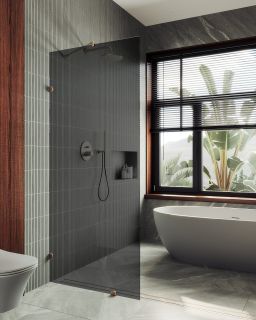 Душевая перегородка MaybahGlass MGD-274-2 79см бронза