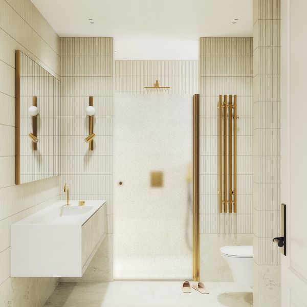 Душевая дверь MaybahGlass MGD-808-3 80см золото