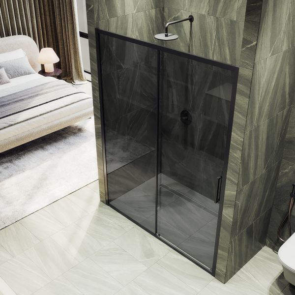 Душевая дверь MaybahGlass MGD-1284-6 120см чёрный/графит