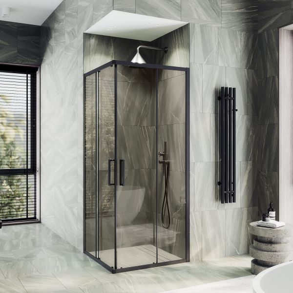 Душевой уголок MaybahGlass MGY-1323-6 90x90см чёрный/прозрачный