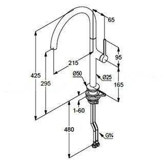 Смеситель для кухни Kludi Reef 50803N075 брашированное золото