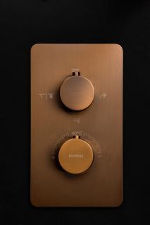 Встраиваемый смеситель для душа Boheme Cell 134-3-BRB 3-х проходной термостатический брашированная бронза