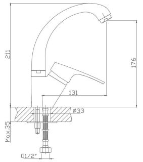 Смеситель для кухни Haiba HB1216 хром
