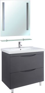 Тумба под раковину Bellezza Санриса 80см серебро 00000010191