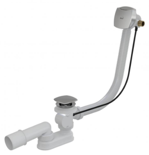 Слив-перелив для ванны AlcaPlast с напуском воды через перелив 80см хромированный пластик A564CRM2-80