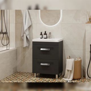 Тумба под раковину напольная Velvex Orlando tn.ORL.CLA.60.2Y графит, 60 см