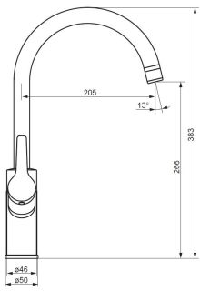 Смеситель для кухни Damixa Eclipse с каналом для питьевой воды чёрный матовый 310721300