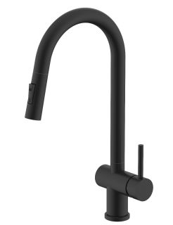 Смеситель для кухни Splenka S204.49.06 с выдвижным изливом чёрный