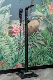 Смеситель напольный Boheme Venturo для ванны чёрный/хром 379-B