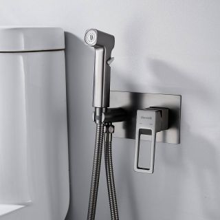 Гигиенический душ со смесителем Shevanik S6805T оружейная сталь