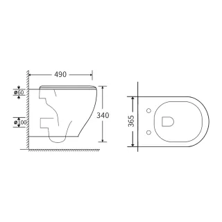 STWORKI Кронборг S28401WH унитаз подвесной безободковый