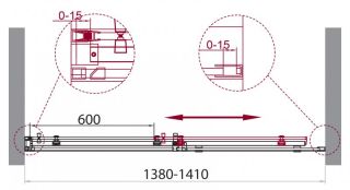 Душевая дверь BelBagno хром ACQUA-BF-1-140-C-Cr