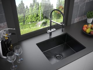 Мойка кухонная Paulmark Isar PM805951-GM воронёная сталь