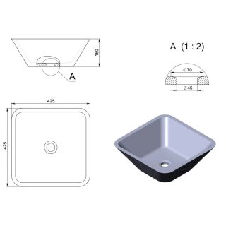 Раковина Holbi Saturn 42см цветной матовый 1.02.004.11.3