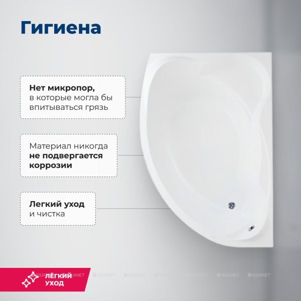 Акриловая ванна Aquanet Jamaica 205486 160x100 см левая с каркасом