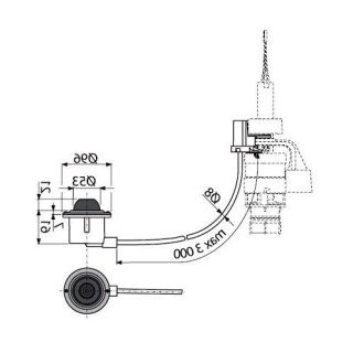 Кнопка пневматического смыва на расстоянии AlcaPlast белая MPO12