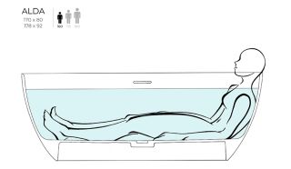 Ванна из искусственного камня Salini Alda S-Stone 101922MRH 170x80см RAL снаружи