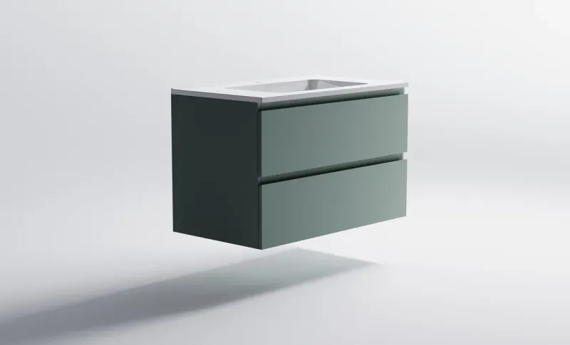 Тумба с раковиной Astra-Form Альфа 3060007ncss3005-b80g+04010008 90 см зелёный матовый