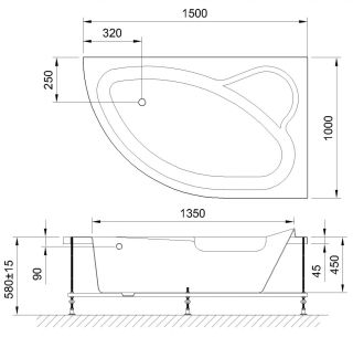 Гидромассажная ванна Royal Bath Alpine De Luxe 150x100см правая белый RB819100DL-R
