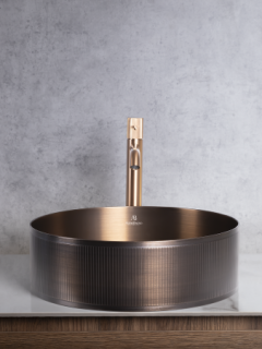 Раковина AltroBagno Costoso 001008 BrAn из нержавеющей стали бронза состаренная