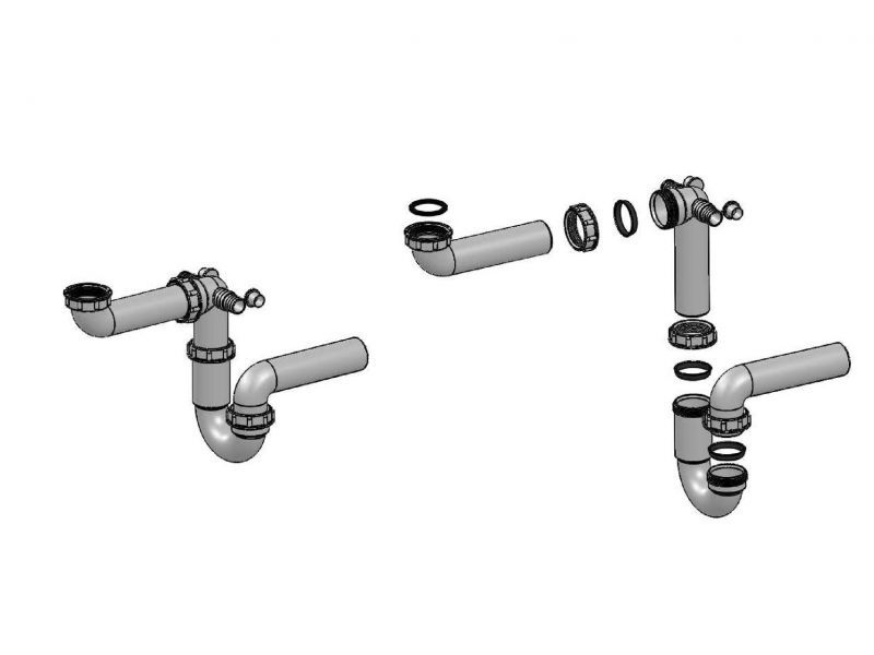 Одинарный сифон без выпуска Alveus 1068989