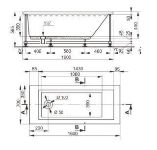 Veedi Ванна акриловая Anica 13016070 160х70