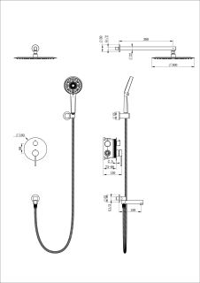 Душевой комплект Wonzon & Woghand Stick WW-88939017-BGM тёмный графит