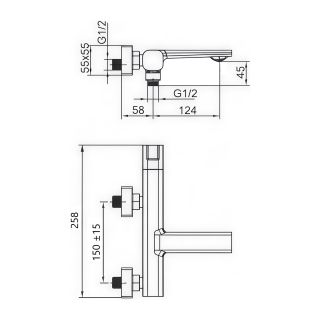 Смеситель для ванны Maretti Lorenza LR22RF842, хром