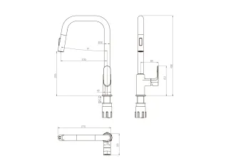 Смеситель для кухни Aquatek Альфа AQ1984CR с выдвижным изливом хром