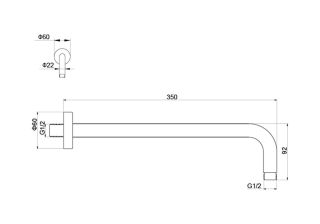 Держатель верхнего душа Aquatek AQ2174MB настенный 130 мм