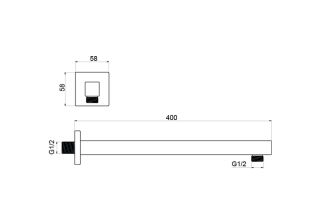 Держатель верхнего душа Aquatek AQ2177MB настенный 400 мм