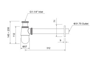 Сифон для раковины Aquatek AQ6014BG шлифованное золото