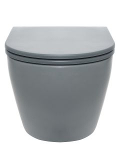 Подвесной унитаз AQUAme AQM2002MGR с крышкой-сиденьем серый матовый