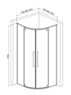 Душевой уголок AQUAme AQM7101-2-9 90x90см чёрный матовый