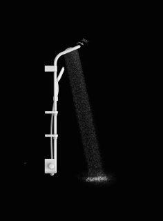 Душевая стойка AQUAme AQM8003B с термостатом чёрный матовый