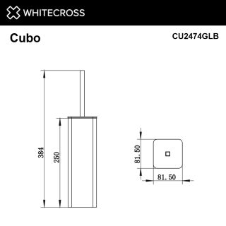 Ёршик напольный WHITECROSS Cubo CU2474GLB брашированное золото