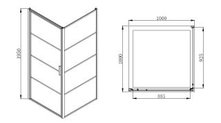 Душевое ограждение Azario RICHMOND AZ- NAG1221 1000 BLACK