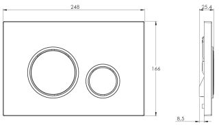 Кнопка смыва Azario KAPRIS AZ-8200-0046 двойная, белый+золото