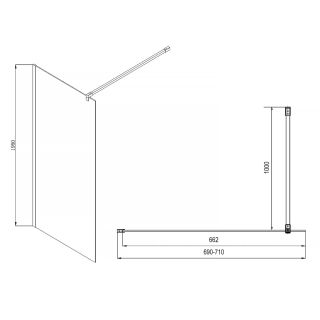 Душевая перегородка Azario CHICAGO AZ-NAR6310 700 Black Walk-in 700x1950