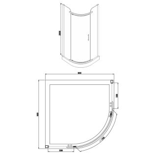 Душевое ограждение Azario EDMONTON AZ-NNC2231 900