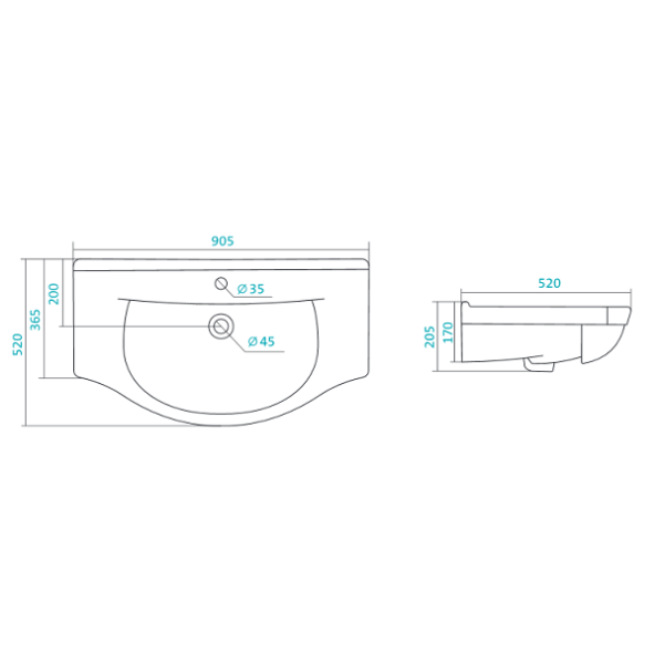 Мебельная раковина Santek Эльбрус 1WH110790 90см белый