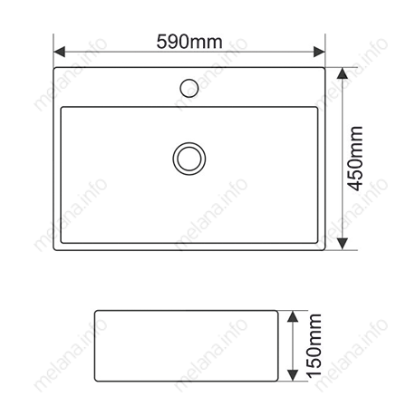 Накладная раковина Melana 7295-805 59см белый