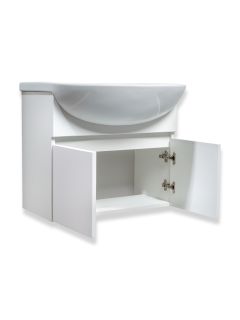 Тумба Runo Лада 50 подвесная белая под умывальник Уют 50 (00-00001366)