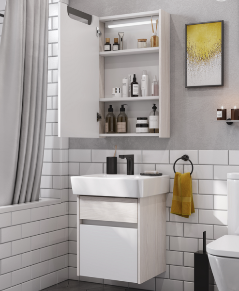 Тумба под раковину Акватон Верди 50см белый/ясень фабрик 1A195901VDAV0